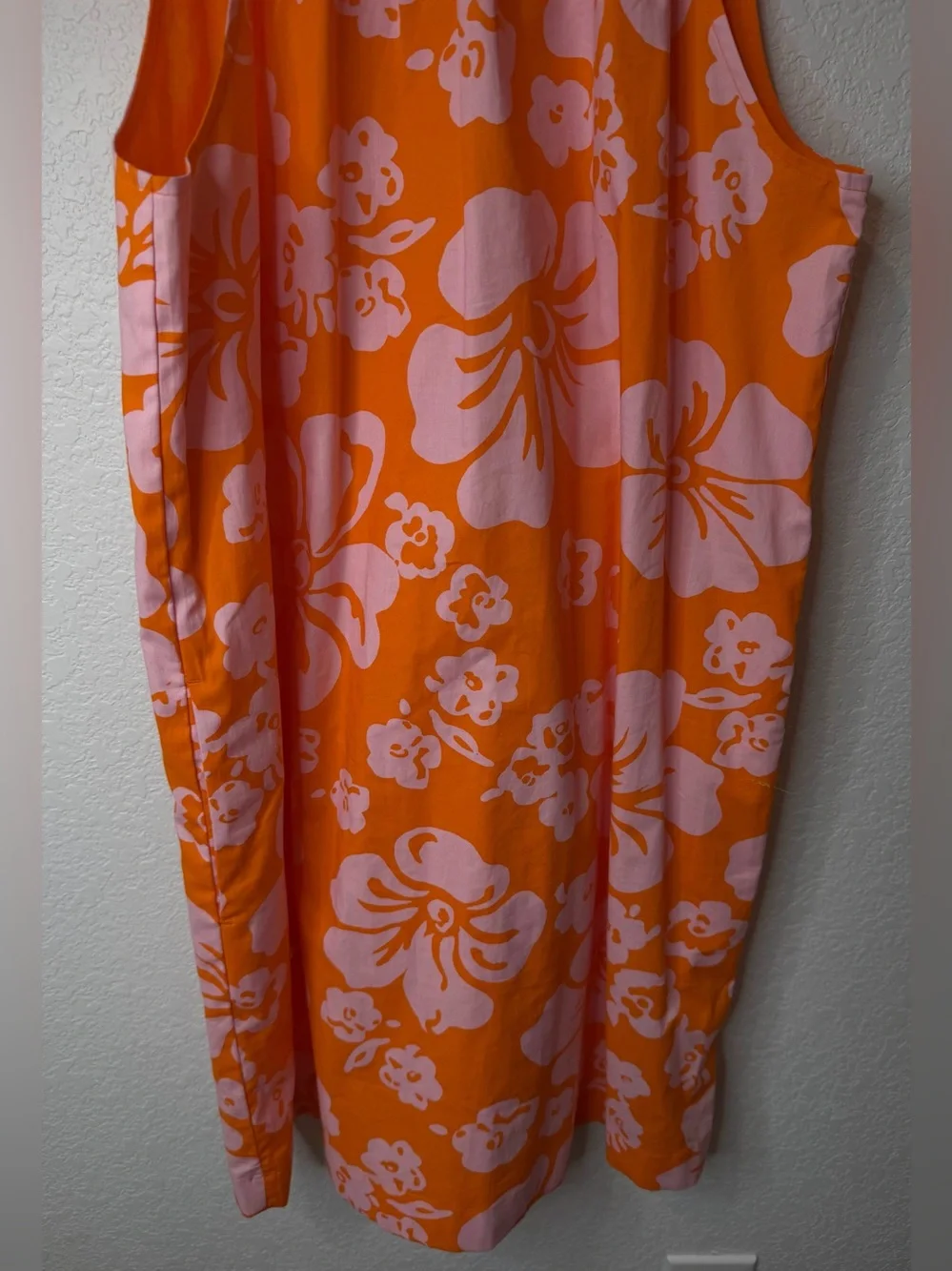 J.Crew Orange and Pink Tropical Hibiscus Floral Halter Neck Mini Dress Sz 4 NWT